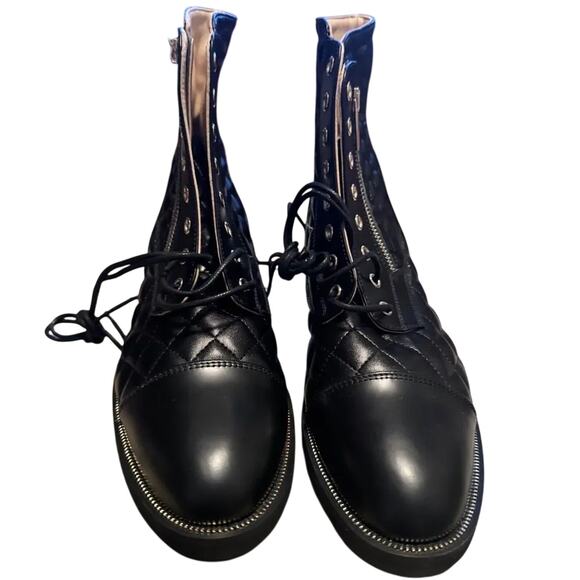 Ron White Tiffany Combat Boot in Onyx, Size EU 41 / US 10 New with Tag MSRP $645 - Picture 9 of 13